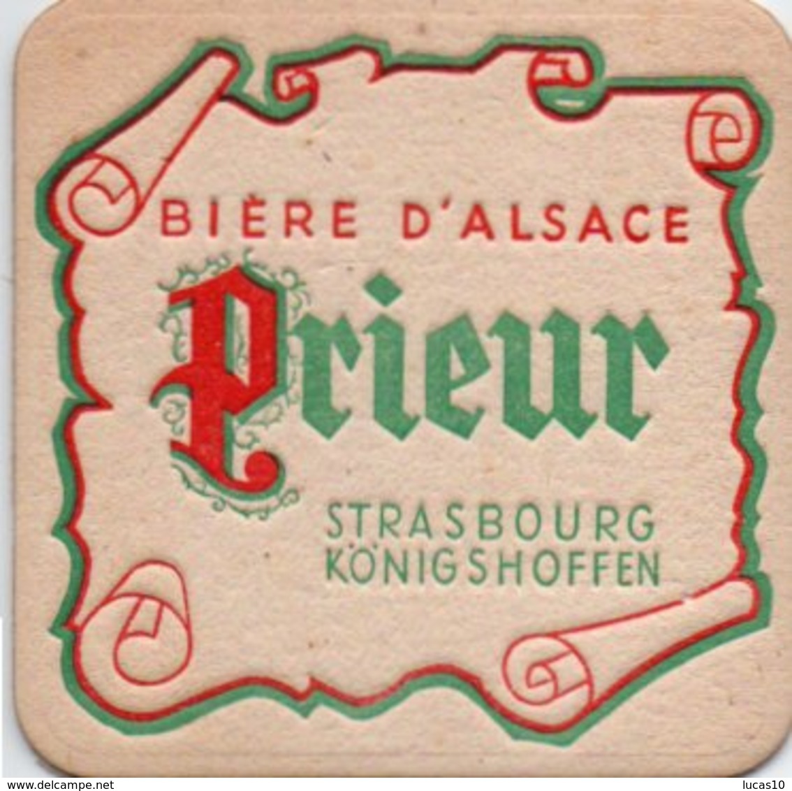 SOUS BOCK  PRIEUR  STRABOURG  KONIGSHOFFEN - Bierdeckel