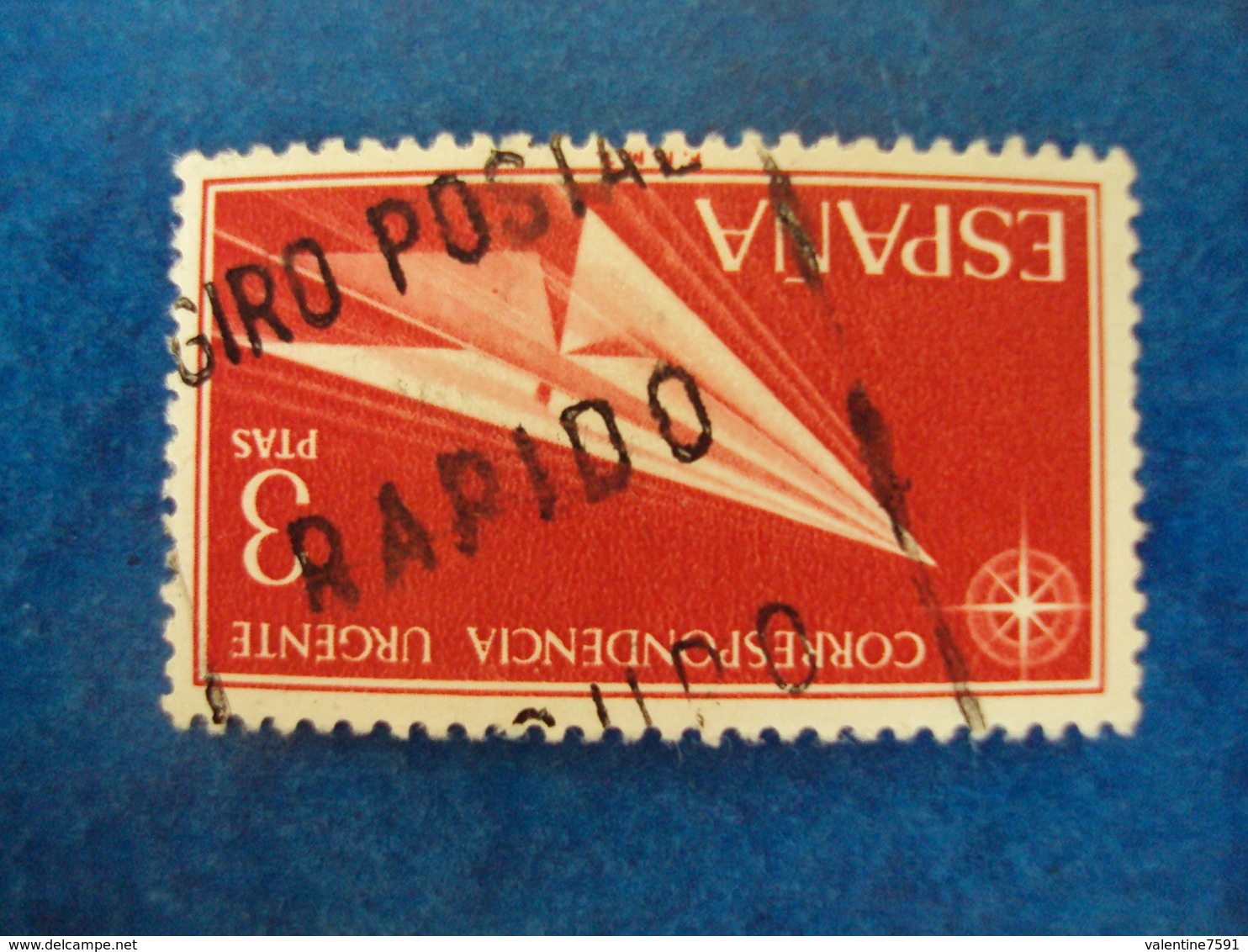 ESPAGNE:  Timbre EXPRES N°  32  -oblitéré   " 3 PTAS  Rouge"  Net        0.50        Photo        1 - Special Delivery