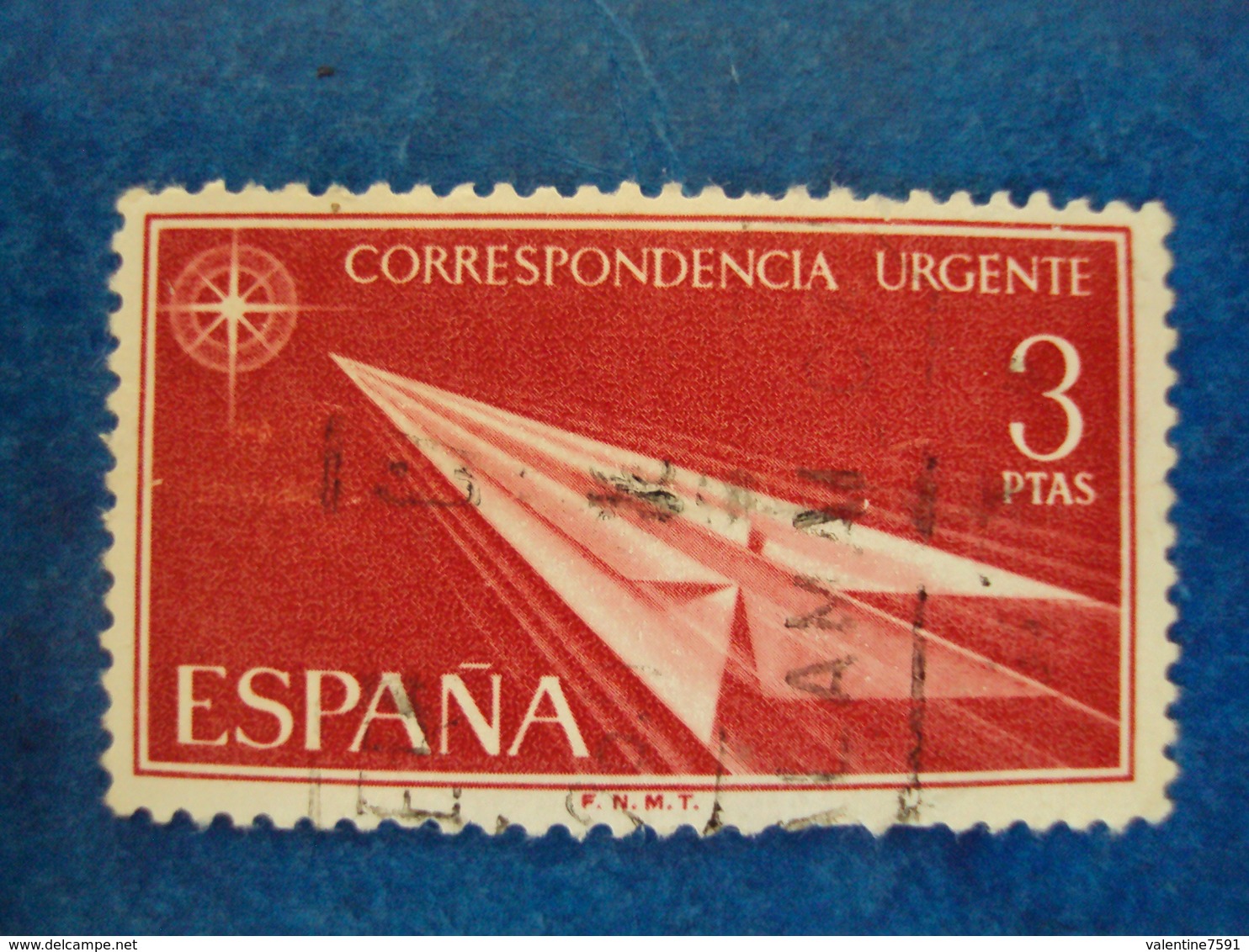 ESPAGNE:  Timbre EXPRES N°  32  -oblitéré   " 3 PTAS  Rouge"  Net        0.50        Photo       2 - Special Delivery