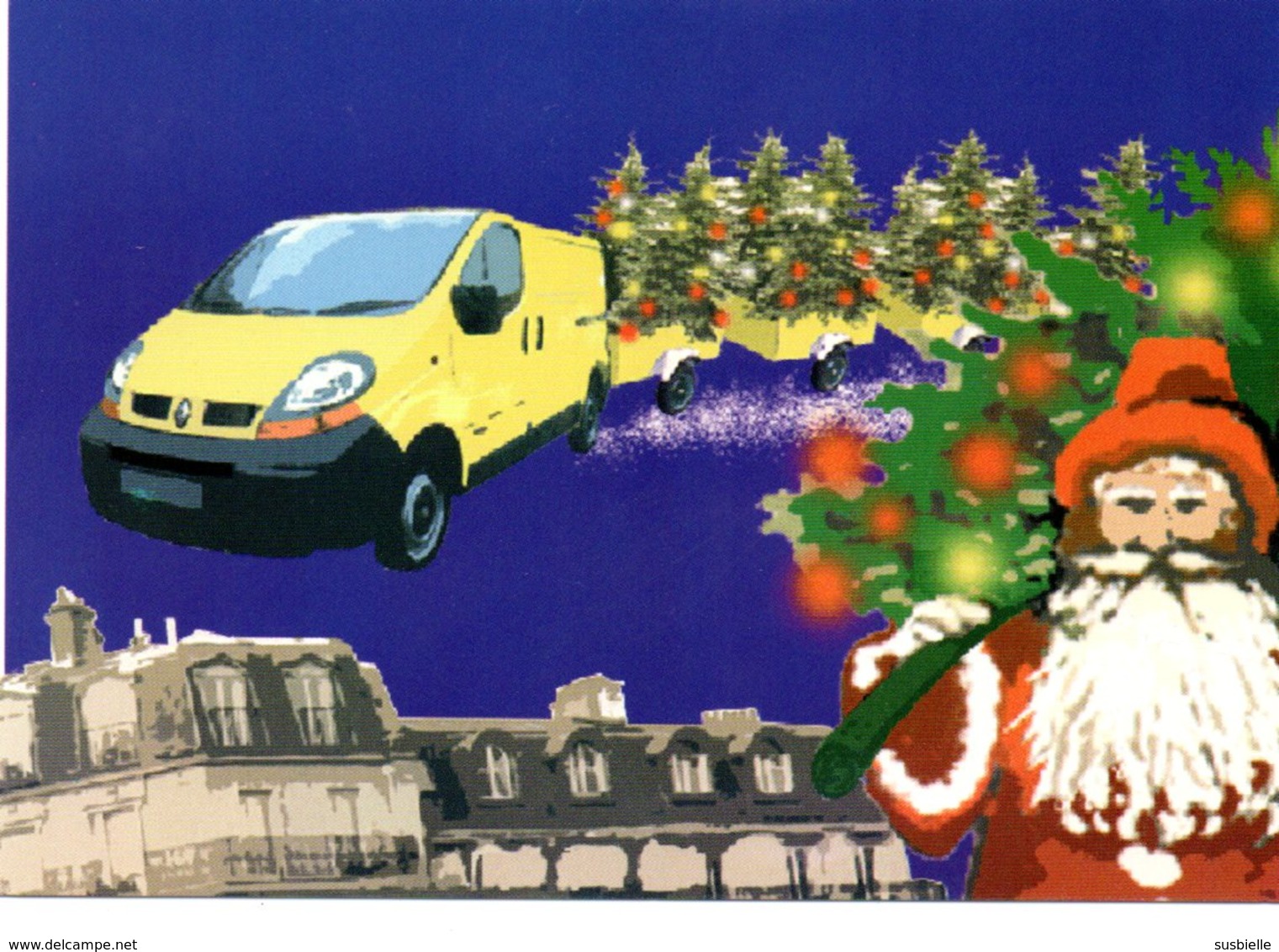 CPM   -  Poste Et Père Noel- Neuve - Poste & Facteurs