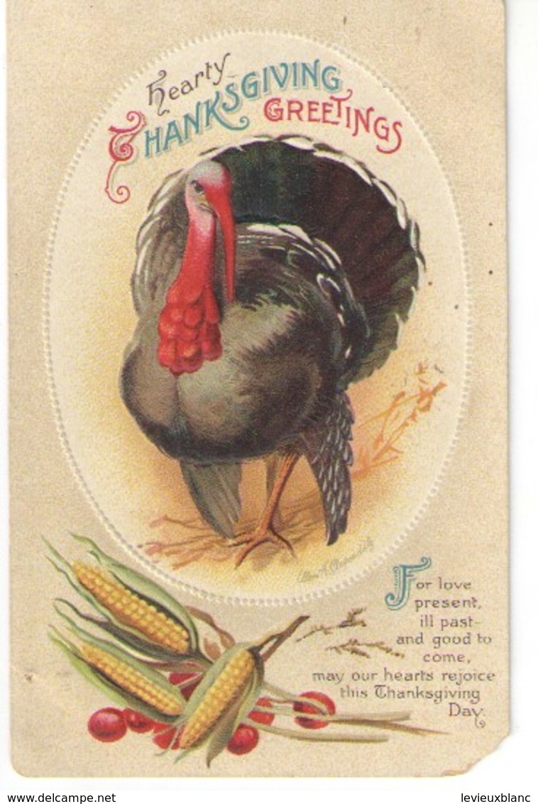 Carte Postale Ancienne De Thanks Giving /Hearty Greetings/DINDON Et Maïs/ Canada / 1915     CFA37 - Giorno Del Ringraziamento