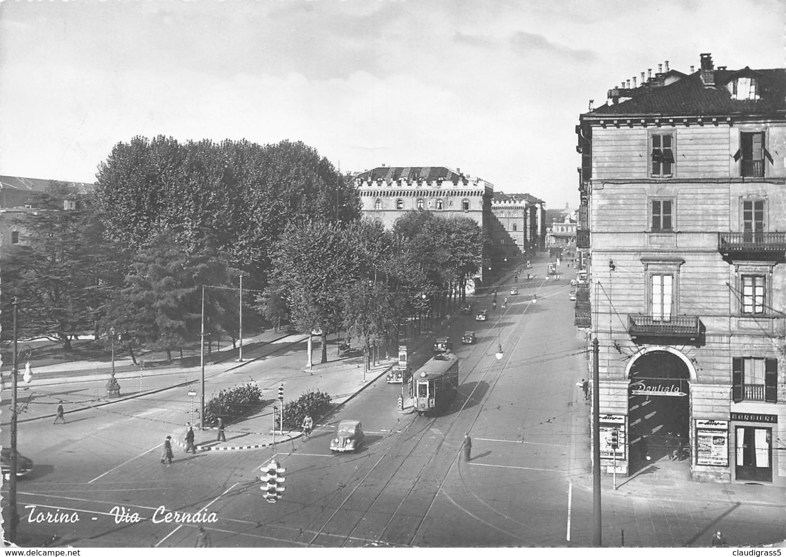 0833 "TORINO VIA CERNAIA TRAM N 13 AUTO   -FIAT ANNI 50  CART. ORIG. - Viste Panoramiche, Panorama