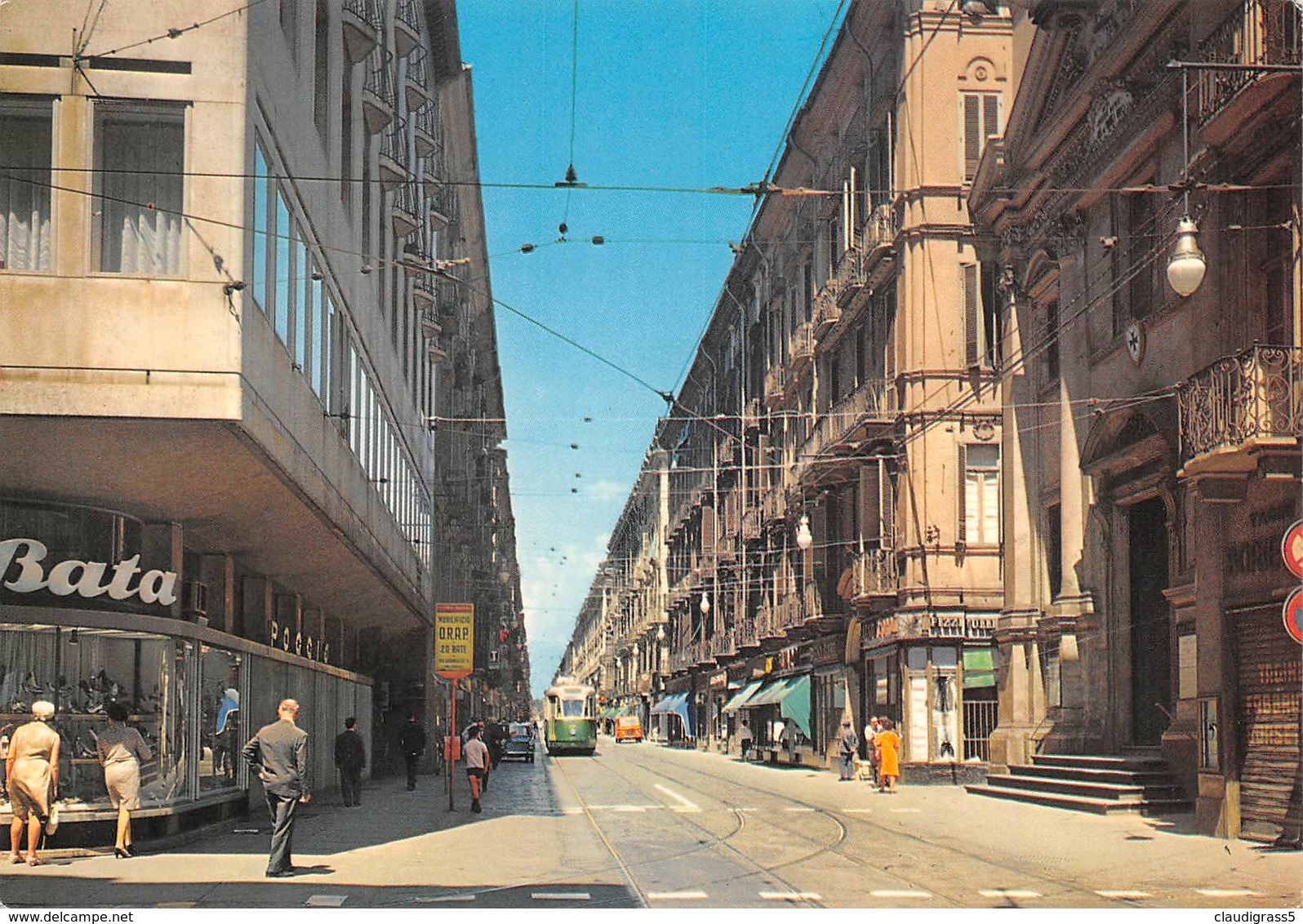 0834 "TORINO VIA GARIBALDI AUTO   -FIAT ANNI 60  CART. ORIG. - Panoramische Zichten, Meerdere Zichten