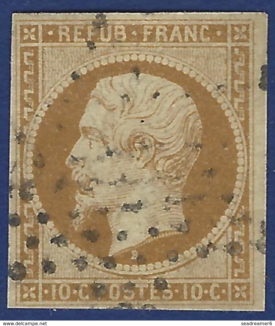 France Napoleon N°9 10c Bistre Jaune Oblitéré étoile De Paris Frais & TTB Signé Brun - 1852 Louis-Napoleon