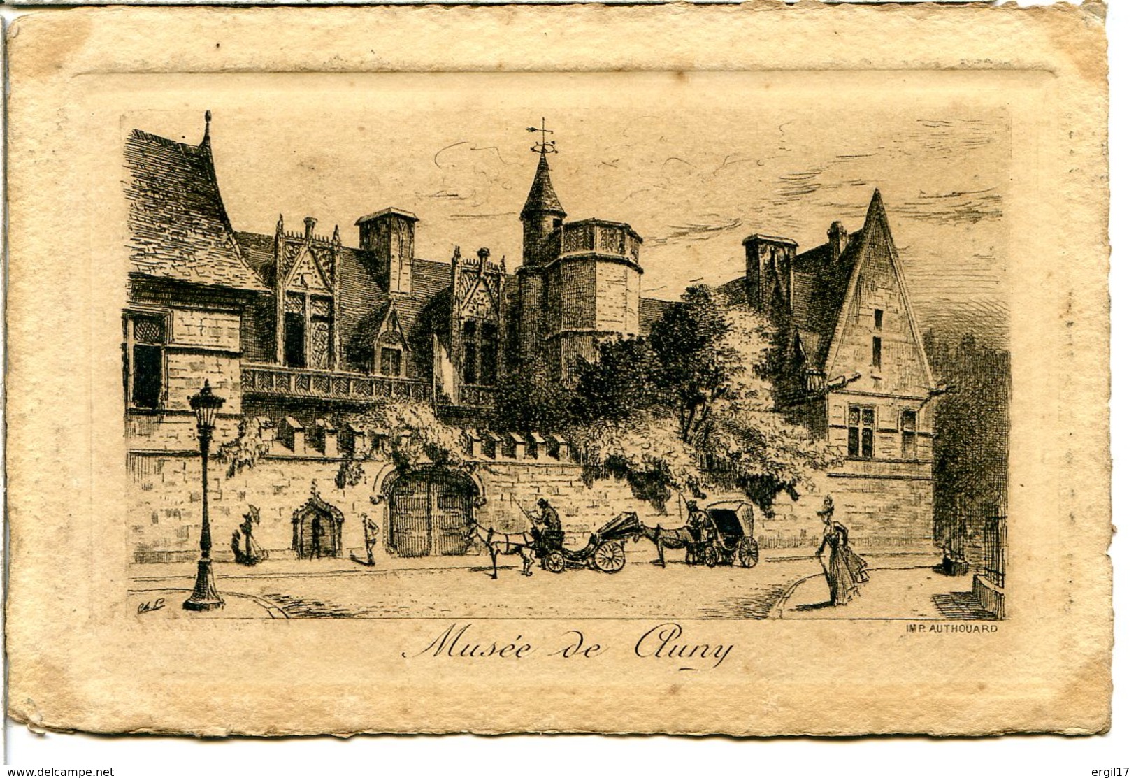 75005 PARIS - Gravure Ch. P. - Cadre Embossé - Musée De Cluny - Arrondissement: 05