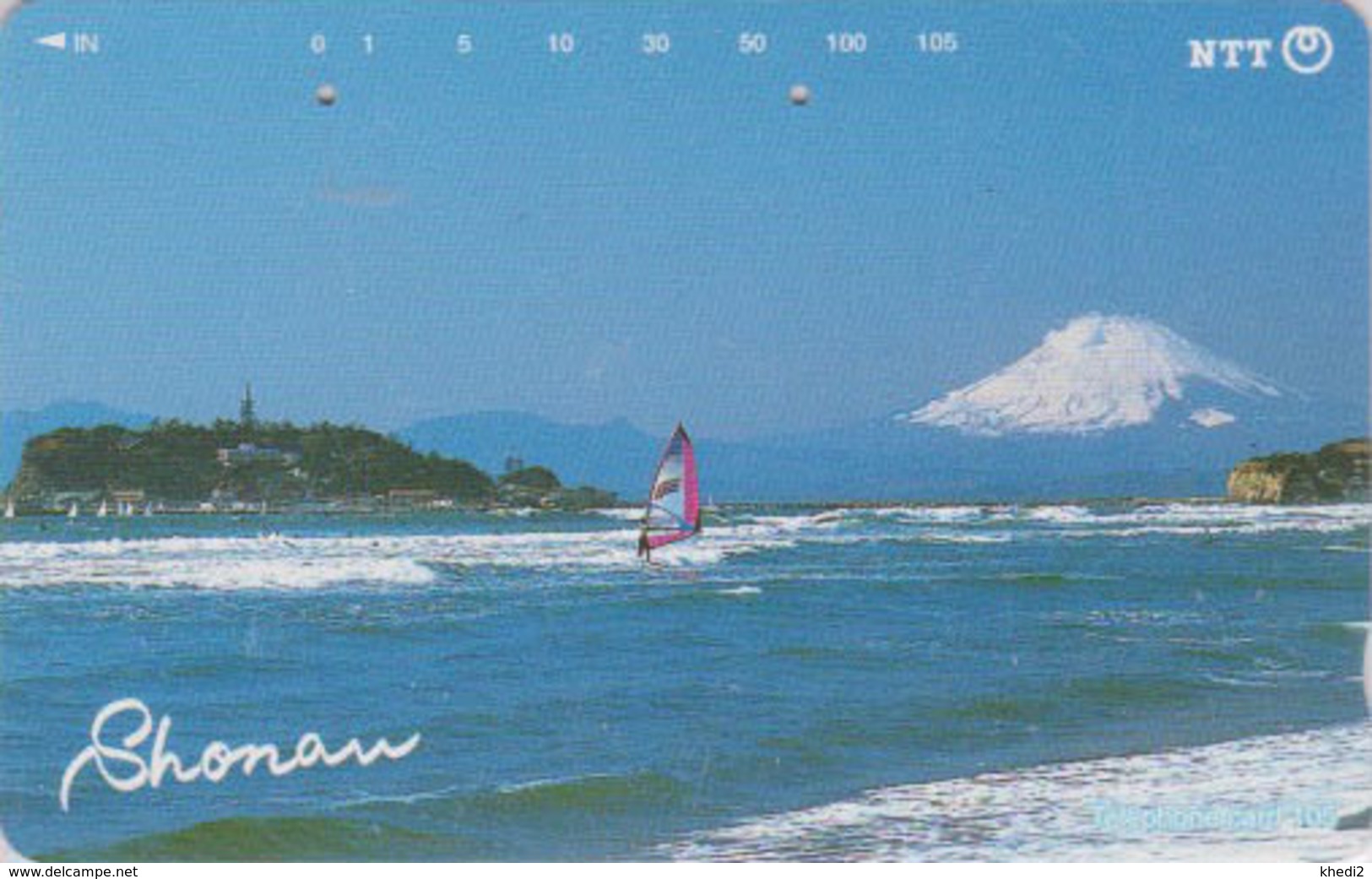 Télécarte Japon / NTT 251-388 B - Montagne MONT FUJI LAC & SURF TBE - Mountain & LAKE Japan Phonecard - 424 - Landschaften