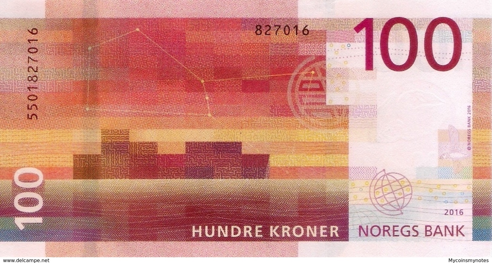 NORWAY, 100 KRONER, 2016, P54, UNC - Norvège