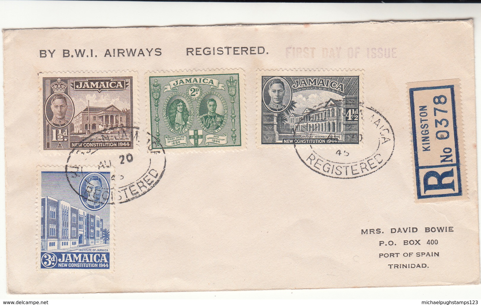 Jamaica / Airmail / B.W.I. / Trinidad / 1945 Stamps - Giamaica (1962-...)