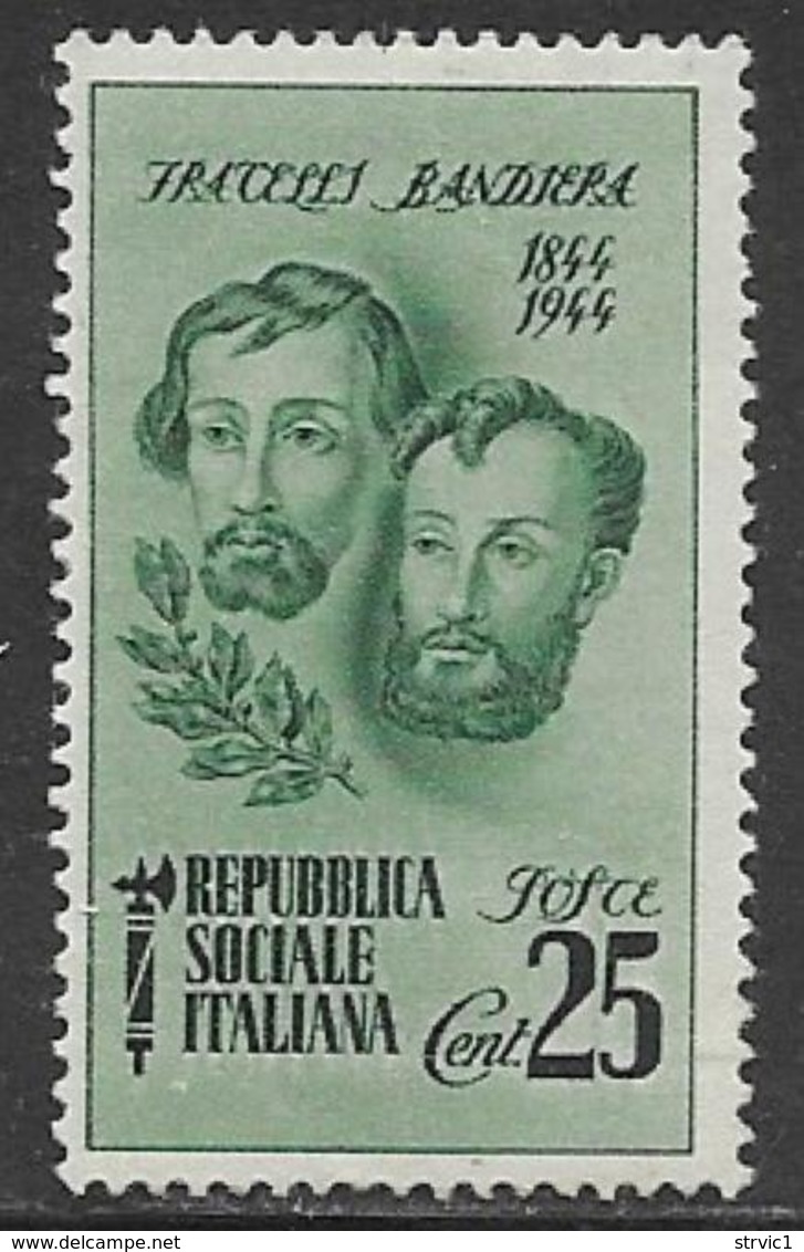 Italy ISR Scott # 32 Mint Hinged Bandiera Brothers,1944 - Mint/hinged