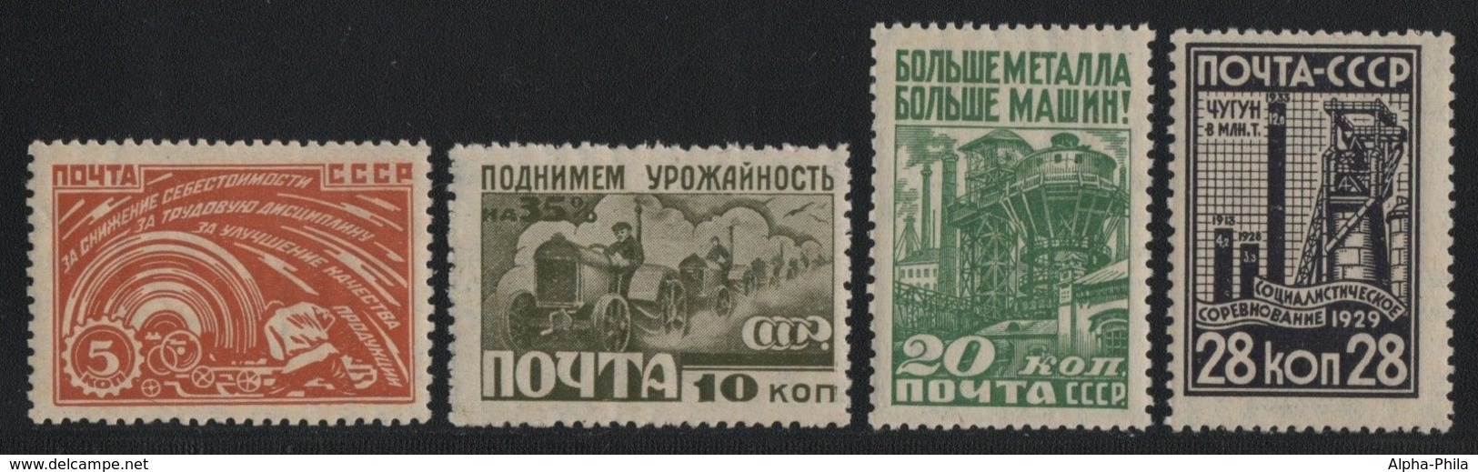 Russia / Sowjetunion 1929 - Mi-Nr. 379-382 ** - MNH - Industrialisierung - Ungebraucht