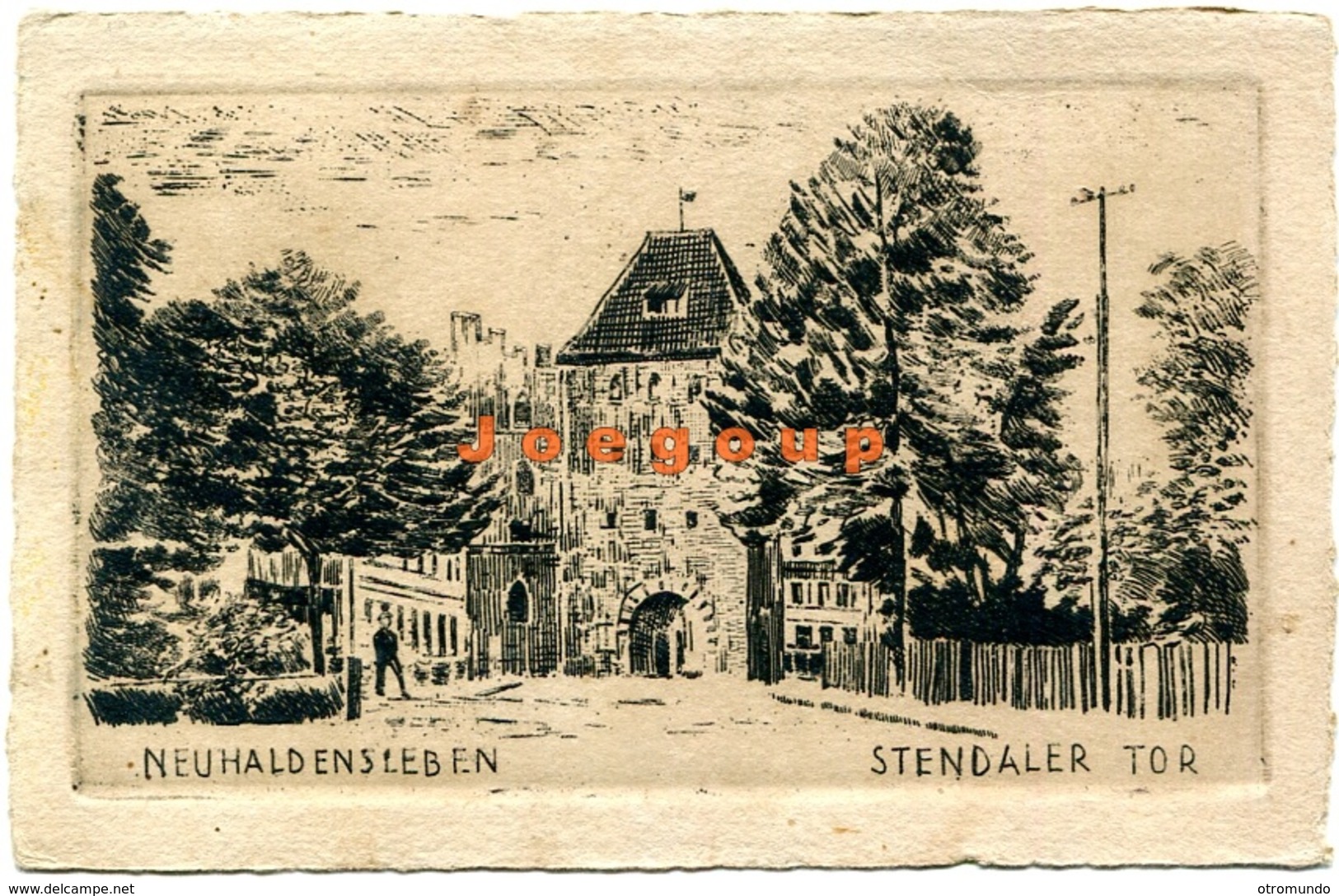 Illustriert Postkarte Stendaler Tor Neuhaldensleben Sajonia-Anhalt Deutschland - Other & Unclassified