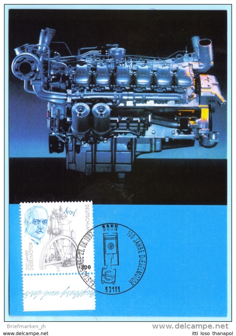 BUND BRD FRG GERMANY - MK MC Maximum Card 46-1997 FDC ---1942 Rudolf Diesel - Motor    (9936) - Sonstige & Ohne Zuordnung