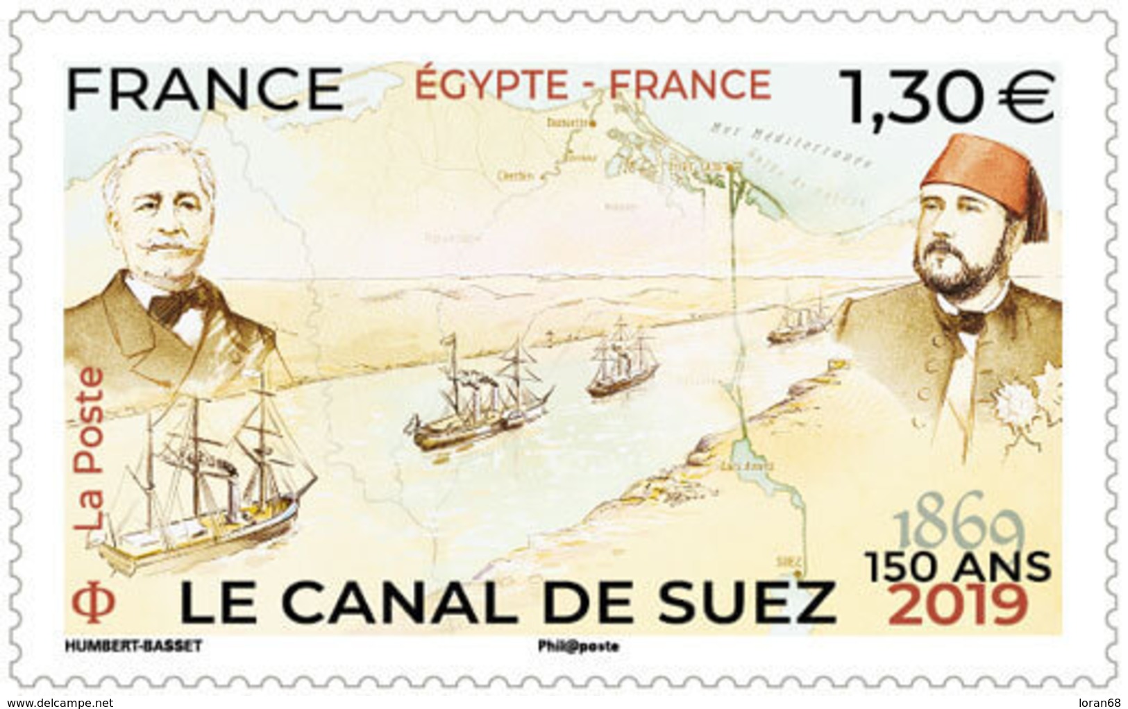 Timbre Neuf** France 2019 : Le Canal De Suez - Neufs