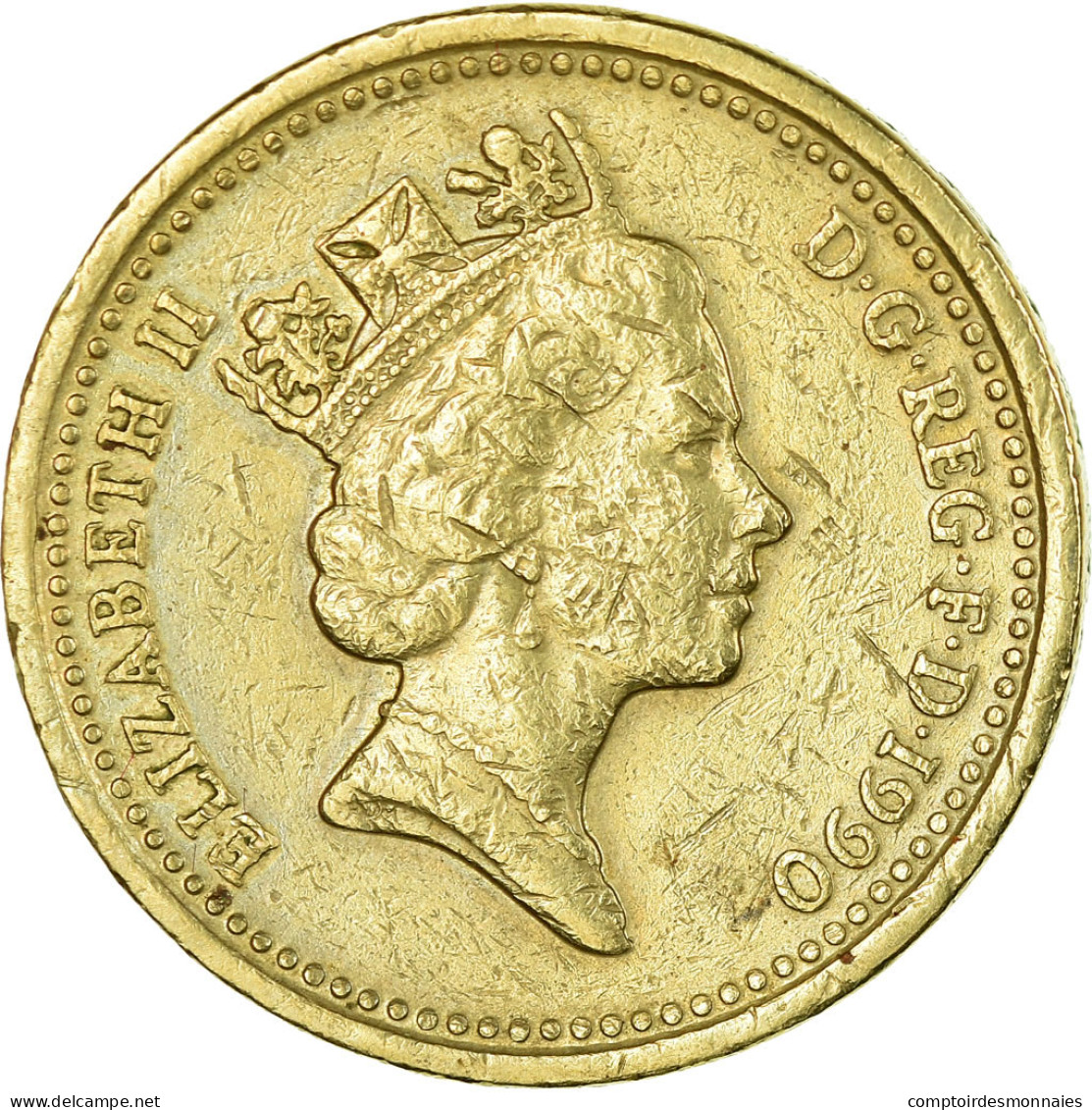 Monnaie, Grande-Bretagne, Elizabeth II, Pound, 1990, TB+, Nickel-brass, KM:941 - 1 Pound