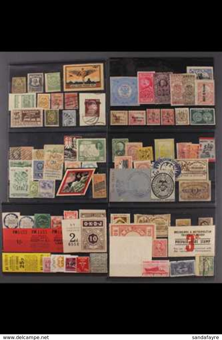 PHILATELIC GOODIES AND CURIOSITIES An Exciting Array Of All Period Worldwide Stamps Somewhat Randomly Arranged On Approx - Autres & Non Classés