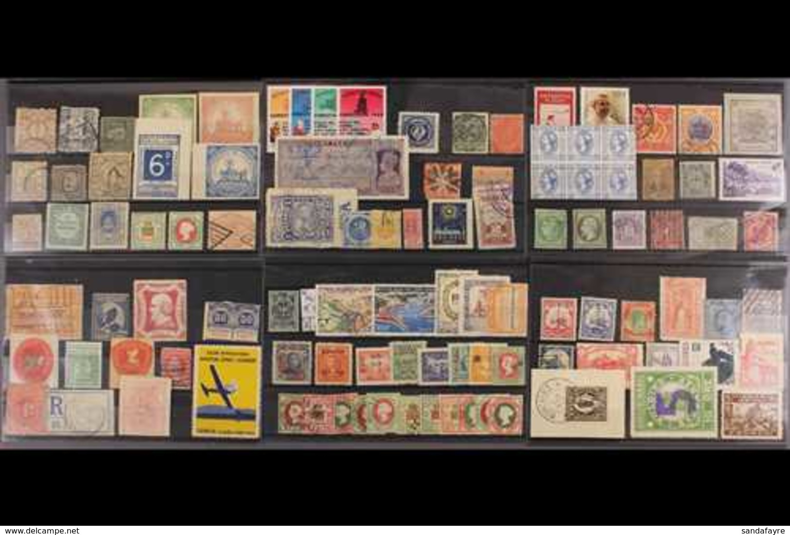 WORLDWIDE PHILATELIC CURIOSITIES A Fascinating And Valuable Hoard Randomly Displayed On Over 40 Stockcards. With Genuine - Autres & Non Classés