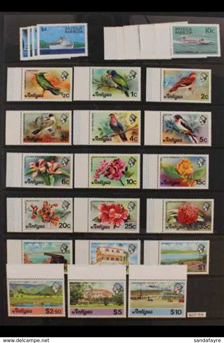 BRITISH WEST INDIES NEVER HINGED MINT COLLECTION. Late 1960's To 1990's All Different Stamps & Mini-sheets On Stock Page - Other & Unclassified