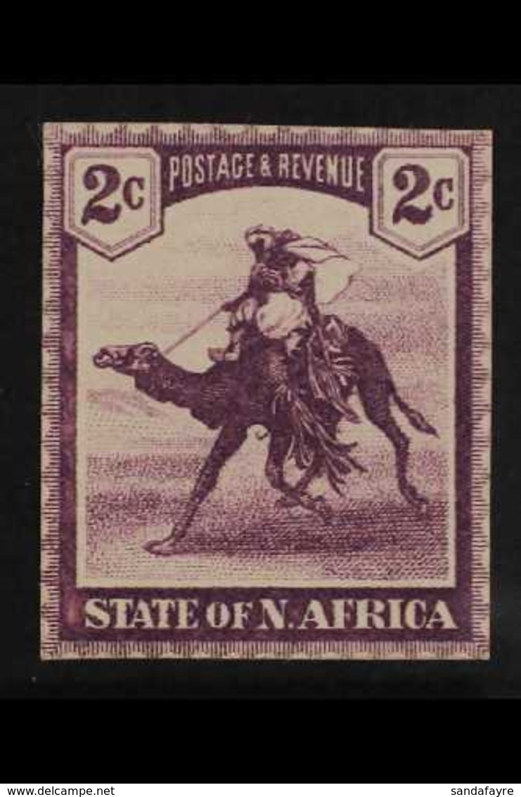 THE STATE OF NORTH AFRICA Circa 1890's 2c Value, Printed In Lilac On Ungummed Paper With Simulated Perforations, Similar - Altri & Non Classificati