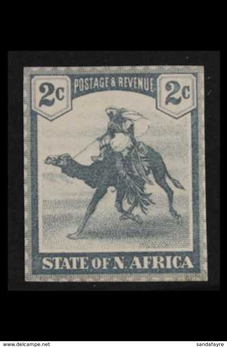 STATE OF NORTH AFRICA 1890's 2c Grey 'Camel Rider' De La Rue Local Stamp IMPERF ESSAY Recess Printed On Ungummed White P - Sonstige & Ohne Zuordnung