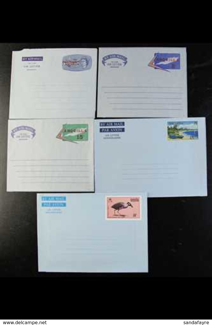 1967-85 AIR LETTERS UNUSED GROUP Incl. 5c Blue On Light Blue, Overprinted "INDEPENDENT / ANGUILLA" In Red, 1968 5c Red & - Anguilla (1968-...)