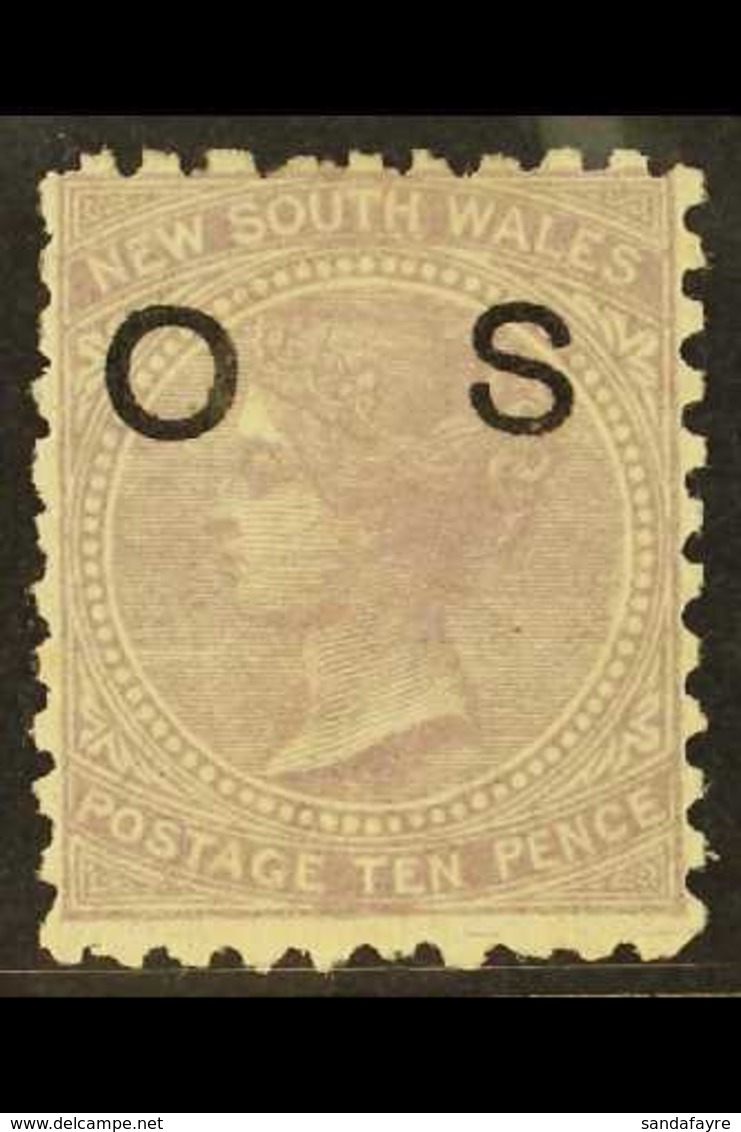 NEW SOUTH WALES OFFICIAL 1880 10d Lilac Perf 10 With "O S" OVERPRINT DOUBLE ONE ALBINO Variety, SG O18a, Mint, Fresh & V - Sonstige & Ohne Zuordnung