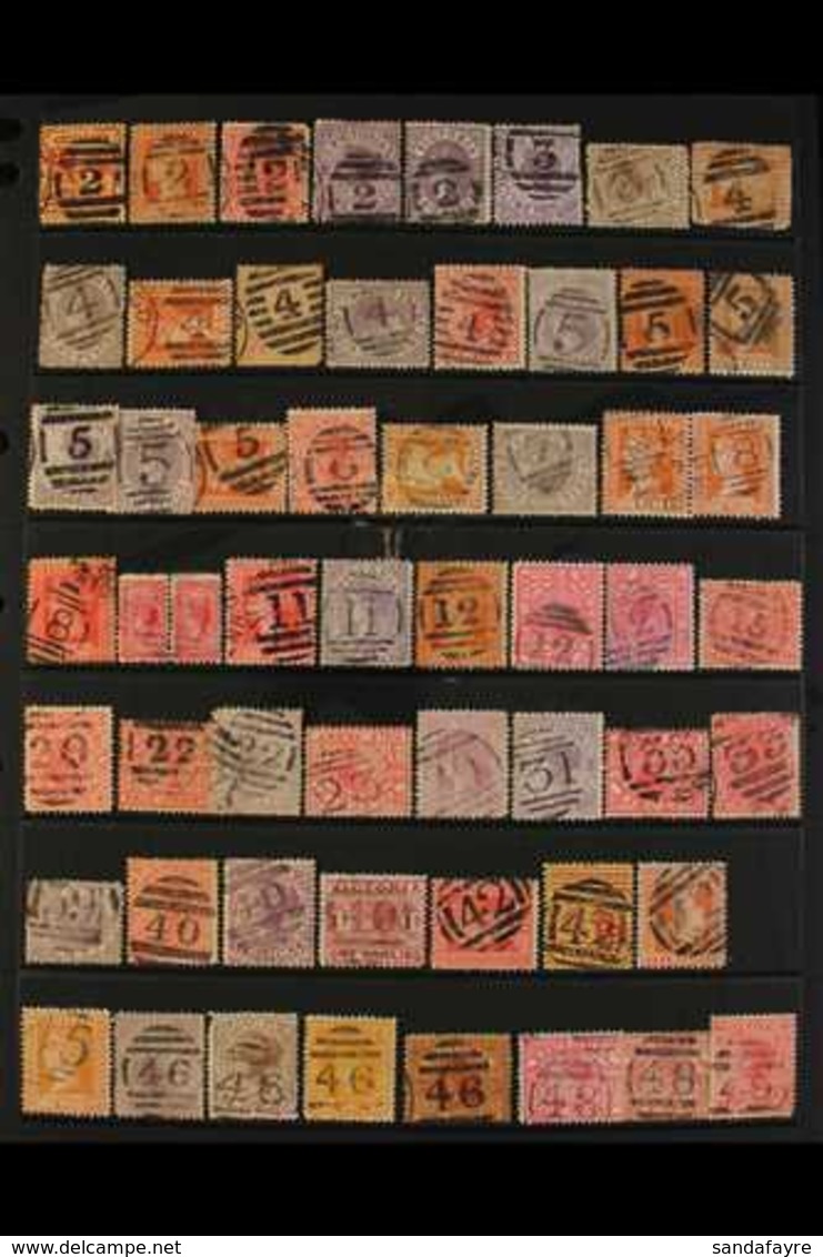 VICTORIA NUMERAL POSTMARKS 1880's-1900's Interesting Collection Of Used Stamps Selected For Nice Numeral Cancels And Pre - Sonstige & Ohne Zuordnung