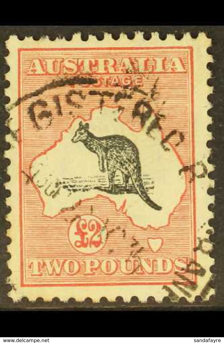1931-36 £2 Black And Rose Kangaroo, SG 138, Good Used, A Few Shortish Perfs At Top. For More Images, Please Visit Http:/ - Sonstige & Ohne Zuordnung