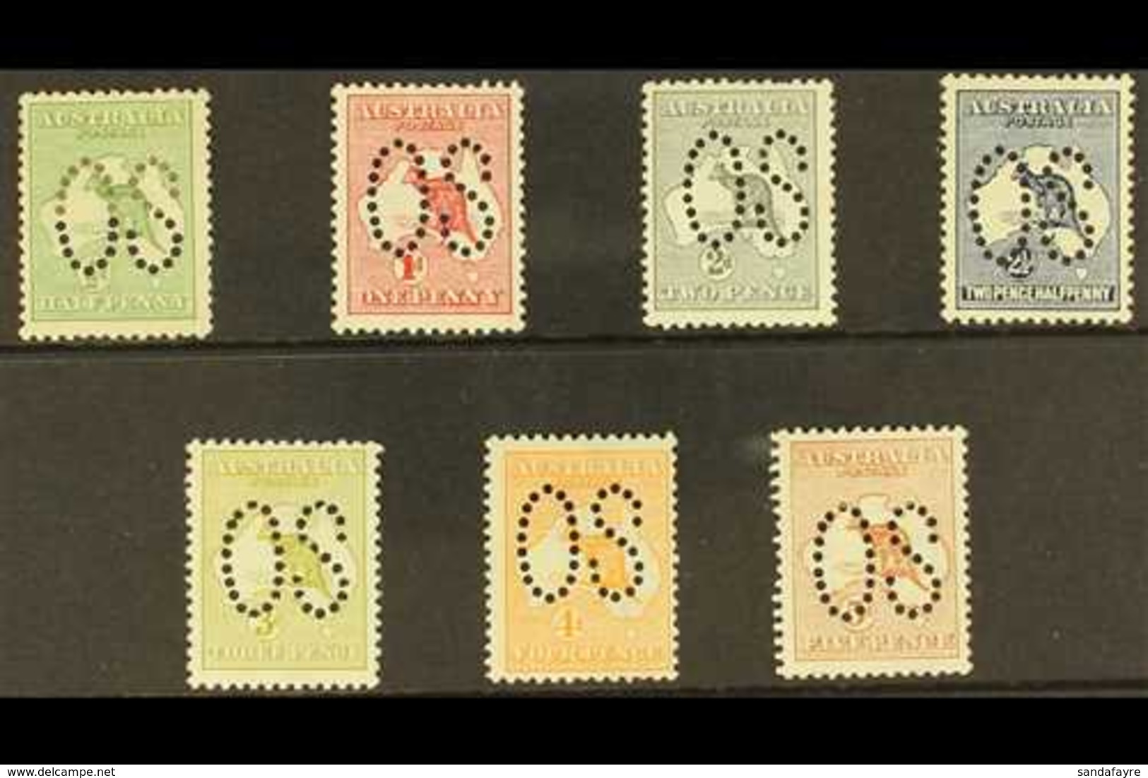 OFFICIAL 1913 Roo Set Complete To 5d (we Believe The 3d To Have Faked Punctures But Have Left It In For Interest), SG O1 - Altri & Non Classificati