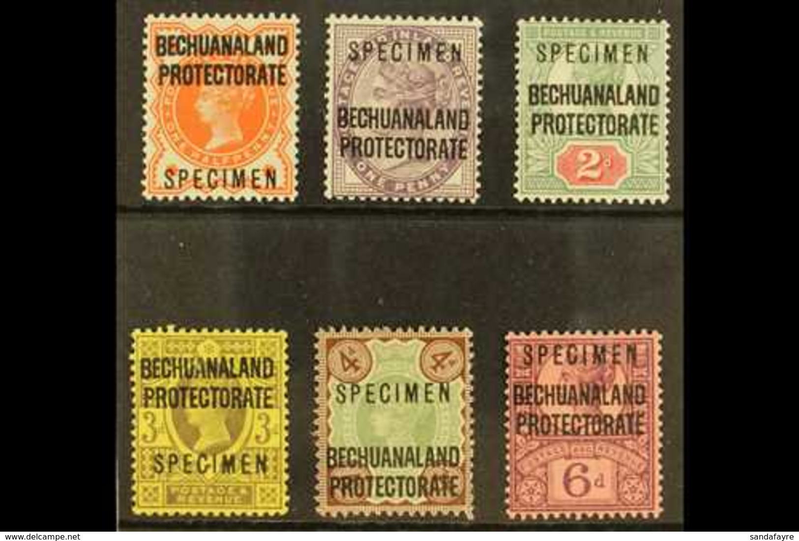 1897 SPECIMENS Set To 6d (less ½d Blue Green) Opt'd "Specimen", SG 59s/65s (less 60s), Very Fine Mint. (6 Stamps) For Mo - Sonstige & Ohne Zuordnung