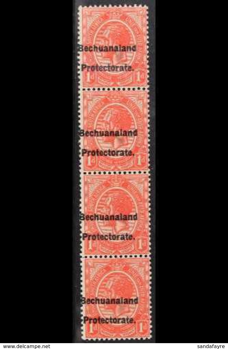 POSTAL FISCALS 1921 1d Scarlet Of South Africa Overprinted, SG F3, Vertical Strip Of 4, Very Fine Never Hinged Mint. For - Sonstige & Ohne Zuordnung