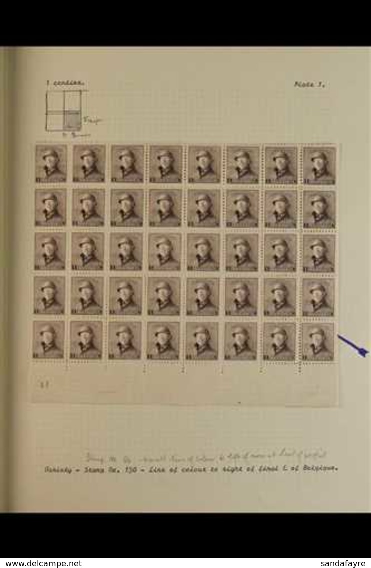 1919 KING ALBERT 'TIN HAT' TYPES. SPECIALIZED FINE MINT COLLECTION Written Up On Leaves In An Album, Mostly Large Margin - Altri & Non Classificati