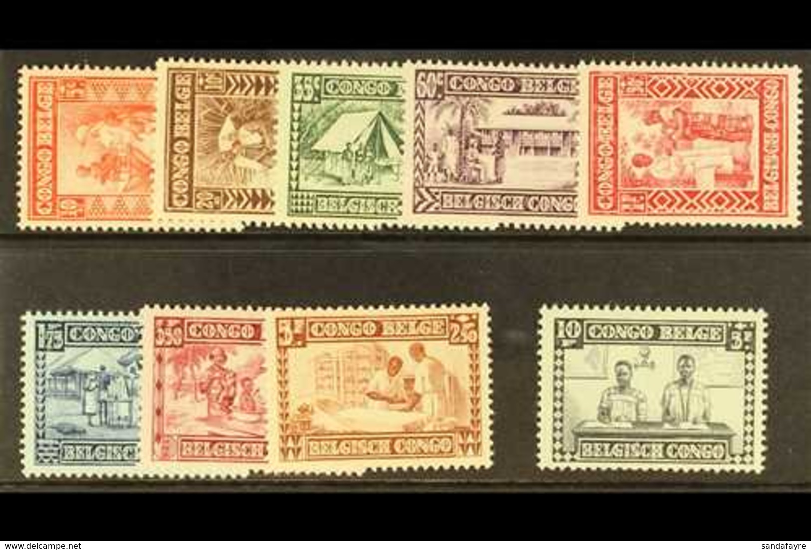 BELGIAN CONGO 1930 Congo Natives Protection Fund Set, COB 150/158, Fine Never Hinged Mint. (9 Stamps) For More Images, P - Other & Unclassified