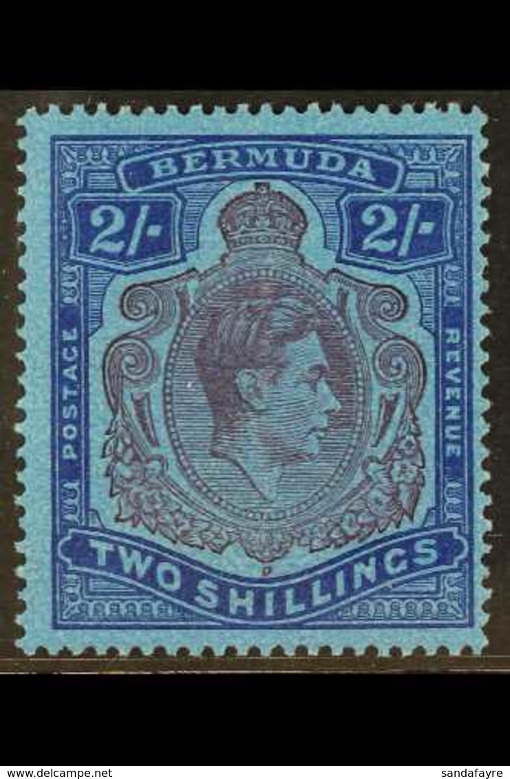 1942 2s Purple And Blue On Deep Blue, Gash In Chin, SG 116cf, Very Fine Mint. For More Images, Please Visit Http://www.s - Bermuda