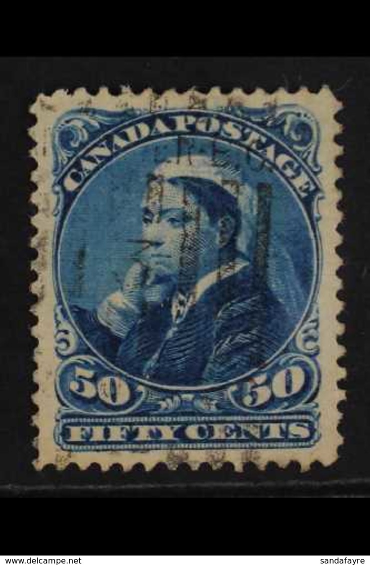 1893 50c Blue Widow RE-ENTRY Position 6, Unitrade 47i, Very Fine Used With Light Cancel, Very Fine Centring, Fresh & Att - Sonstige & Ohne Zuordnung