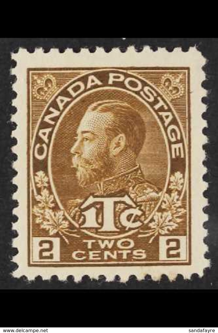 1916  2c + 1c Brown, Die I, Perf 12, SG 238, Fine Mint. Scarce. For More Images, Please Visit Http://www.sandafayre.com/ - Altri & Non Classificati