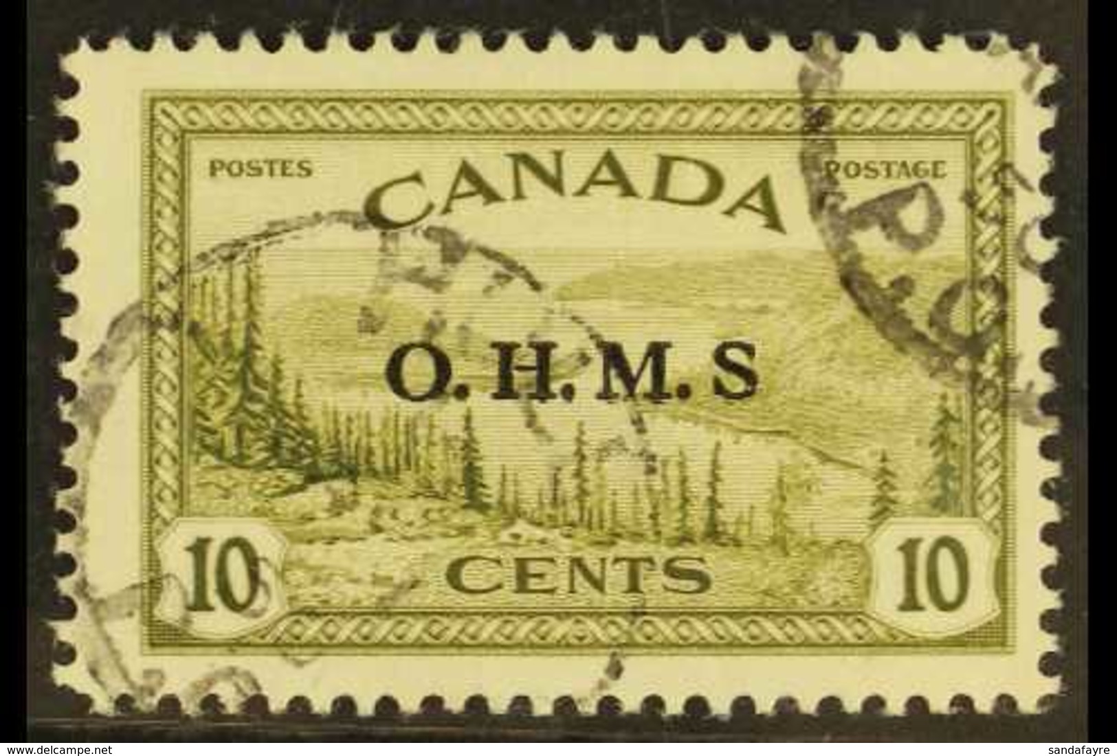 OFFICIAL 1949 10c Olive-green Overprinted "O.H.M.S." With MISSING STOP AFTER "S" Variety, SG O166a, Very Fine Used. For  - Altri & Non Classificati