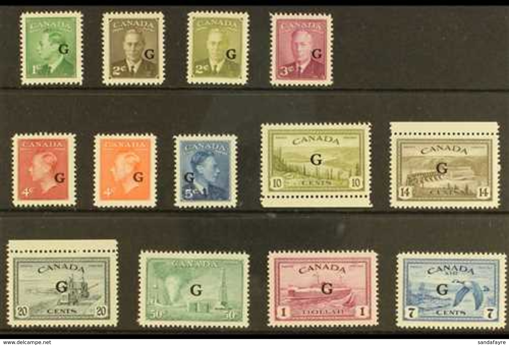 OFFICIALS 1950-52 "G" Overprinted Complete Definitive Set, SG O178/90, Never Hinged Mint (13 Stamps) For More Images, Pl - Altri & Non Classificati