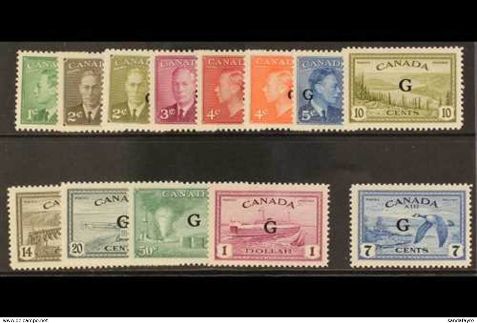 OFFICIALS 1950-52 Complete Set With "G" Overprints, SG O178/O190, Never Hinged Mint, The $1 With RPS Photo Certificate.  - Altri & Non Classificati