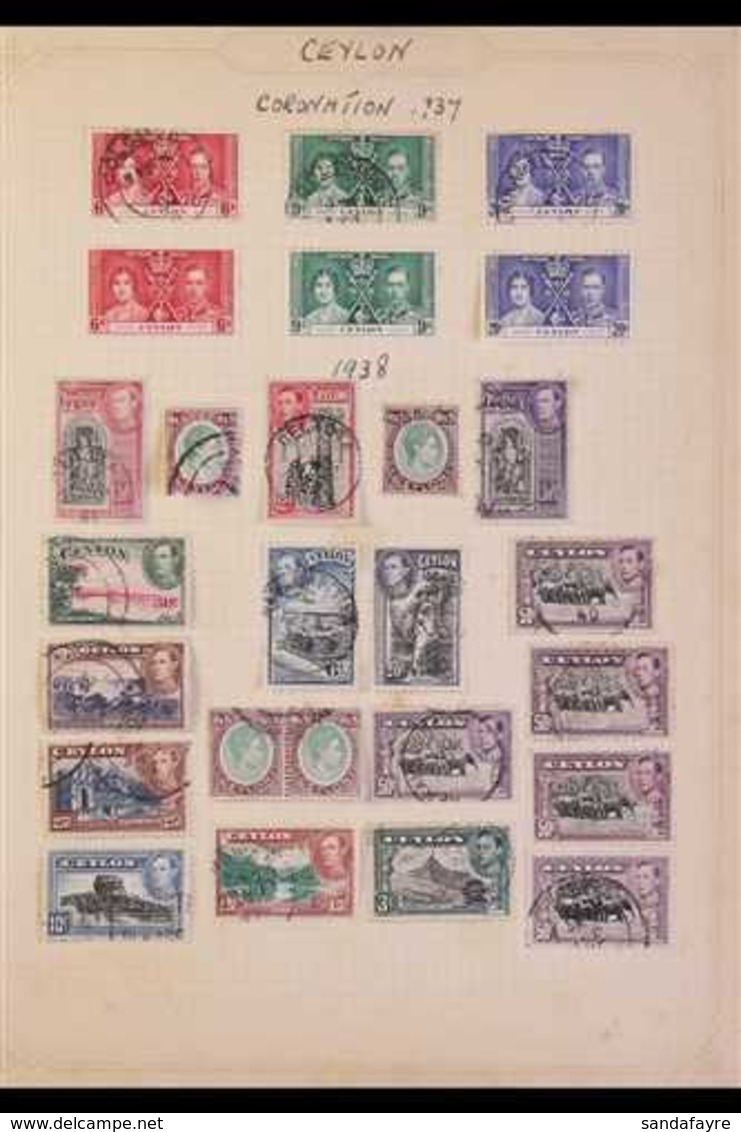 1937 - 1967 STAMP HOARDERS COLLECTION Of Mint & Used Stamps Arranged On Various Home-made Album Pages Includes A Strong  - Ceylon (...-1947)