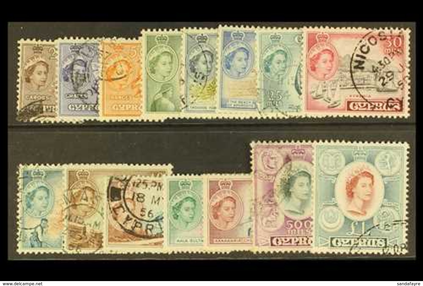 1955-60 Complete Definitive Set, SG 173/187, Fine Used. (15 Stamps) For More Images, Please Visit Http://www.sandafayre. - Altri & Non Classificati