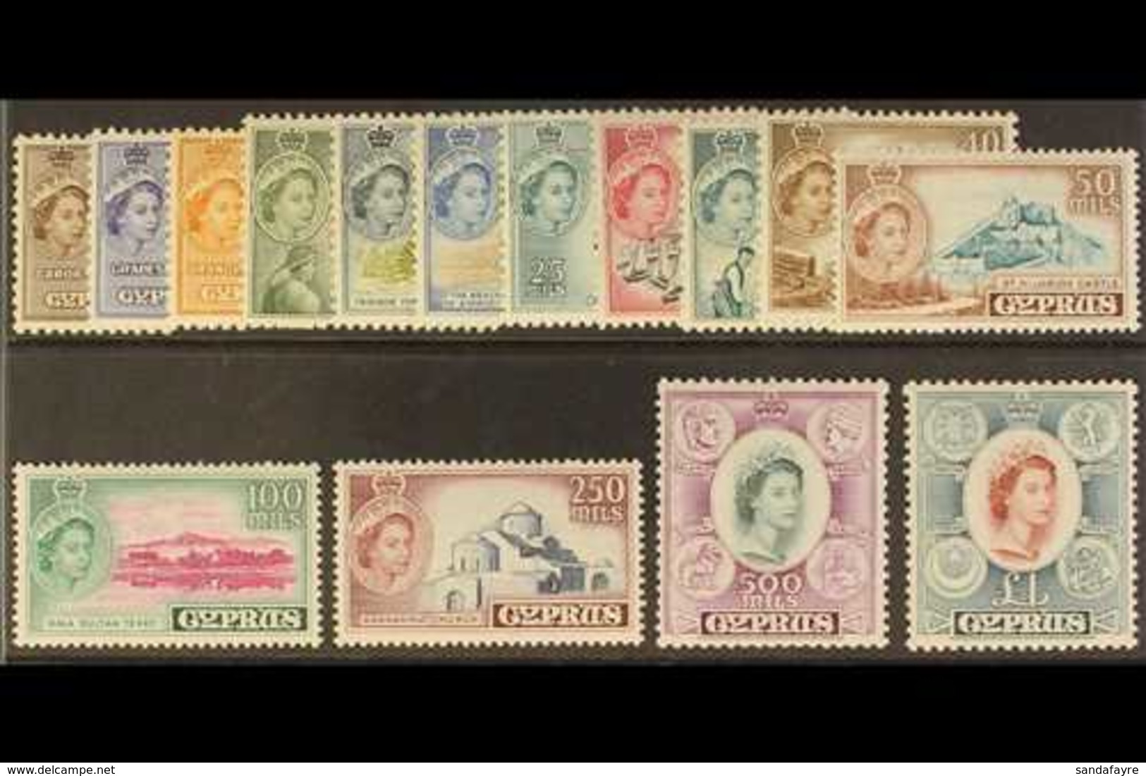 1955-60 Definitives Complete Set, SG 173/87, Never Hinged Mint. (15 Stamps) For More Images, Please Visit Http://www.san - Sonstige & Ohne Zuordnung