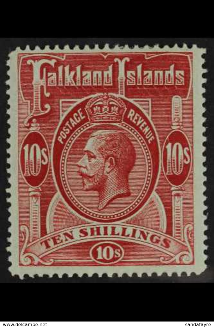 1912 10s Red On Green, Geo V, SG 68, Very Fine Mint. For More Images, Please Visit Http://www.sandafayre.com/itemdetails - Falklandinseln