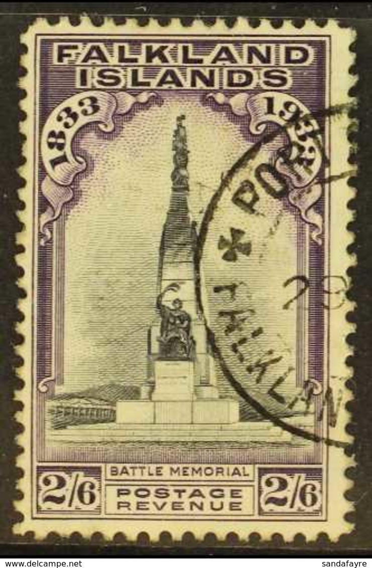 1933 2s6d Black & Violet Centenary, SG 135, Fine Used ( 1 Stamps) For More Images, Please Visit Http://www.sandafayre.co - Falkland Islands