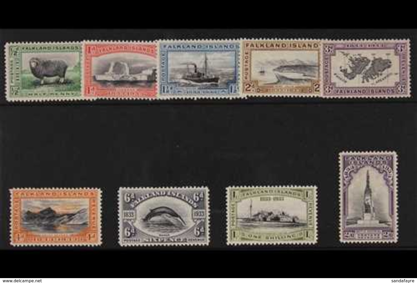 1933 Centenary Set To 2s6d, SG 127/35, Fine Mint. Fresh And Attractive. (9 Stamps) For More Images, Please Visit Http:// - Falkland