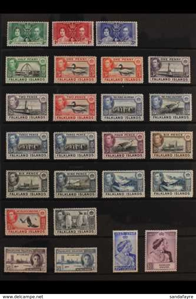 1937-64 FINE MINT COLLECTION Presented On A Pair Of Stock Pages That Includes 1938-50 Pictorial Definitive Set To 2s6d,  - Falkland