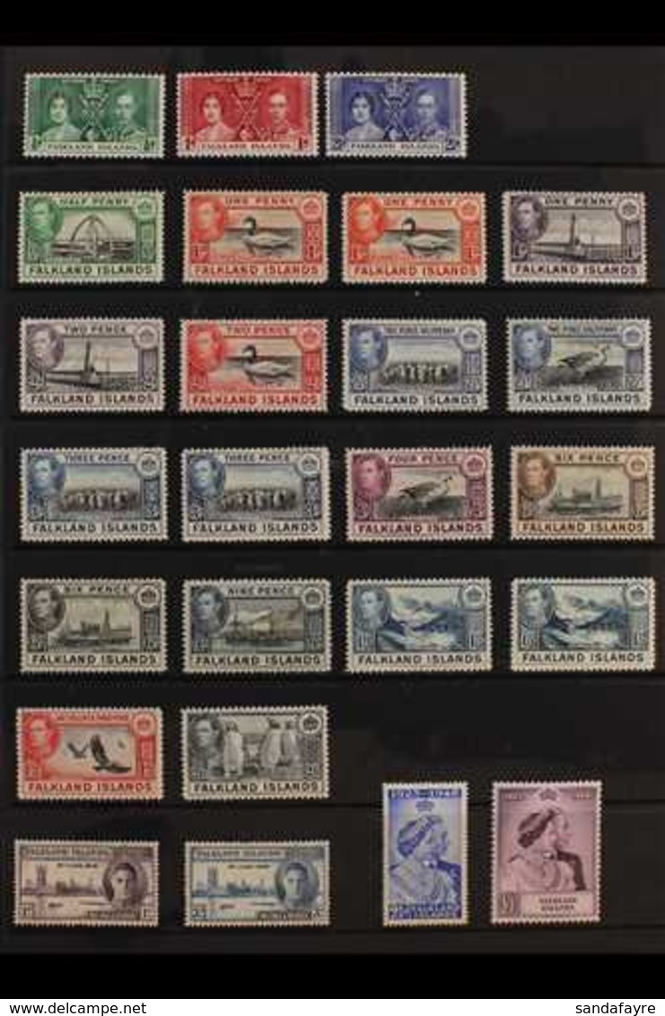 1937-64 FINE MINT COLLECTION Presented On A Pair Of Stock Pages That Includes 1938-50 Pictorial Definitive Set To 2s6d,  - Falkland Islands