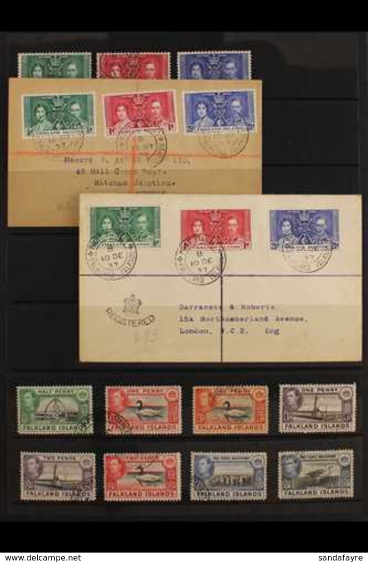 1937-66 INTERESTING USED COLLECTION. A Delightful Collection Of Stamps, Covers & Photographs Presented On Stock Pages Th - Falkland