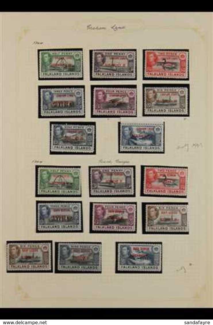 1944-1949 SUPERB MINT COLLECTION In Hingeless Mounts On Leaves, Most Stamps Are Never Hinged. Includes 1944-45 All Four  - Falkland