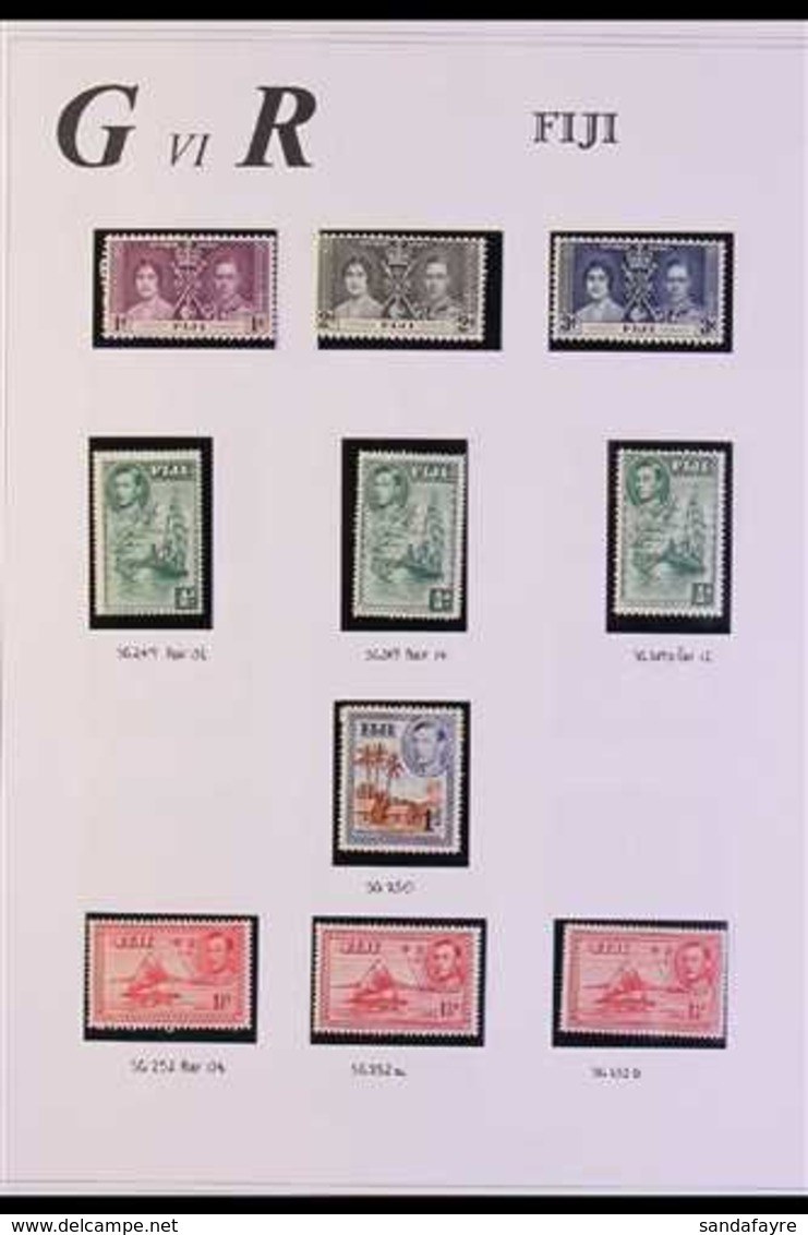 1937-51 FINE MINT COLLECTION An Attractive All Different Collection On Pages, Includes 1938-55 Definitives Complete Basi - Fidschi-Inseln (...-1970)