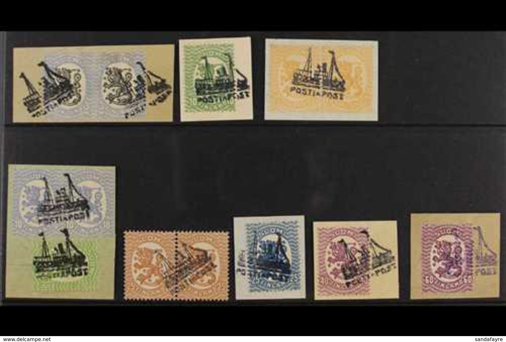 SHIP POST CANCELS 1917- 1930. A Delightful Collection Of Stamps Cancelled With Unframed Illustrated "Posti*Post" "Ship"  - Other & Unclassified